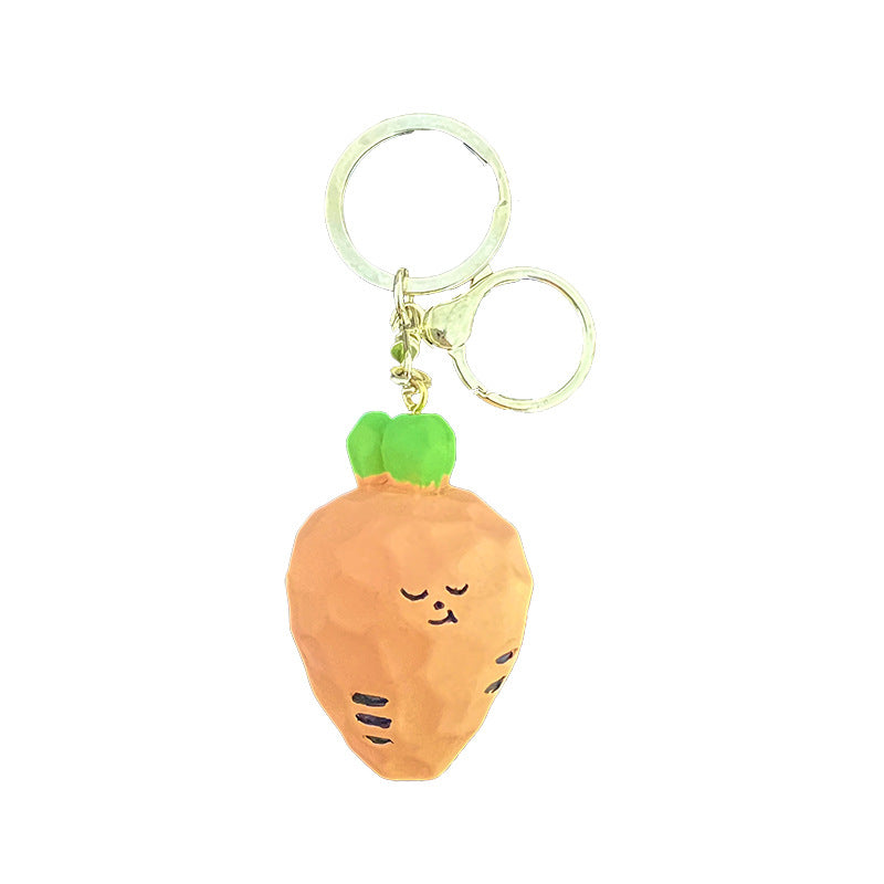 Wholesale pendant green onion creative resin keychain